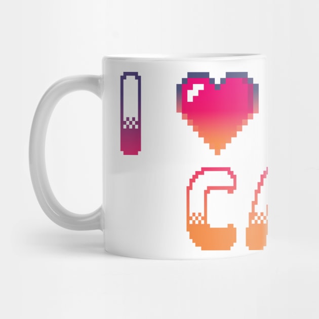 I Heart My Cat Classic Video Game Graphic Vibrant Gradient by ArtHouseFlunky